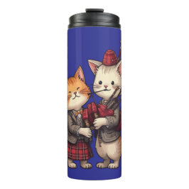 Termo Orange Cats Playing Bagpipes and Wearing Plaid