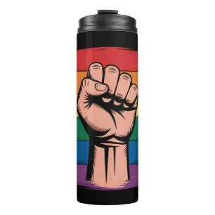 Termo Orgullo Arcoíris Puño Alzado Apoyo LGBTQ Derechos