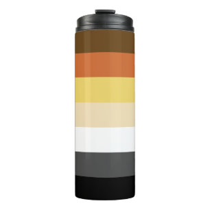 Termo Orgullo del oso, franjas de degradado neutro, orgu