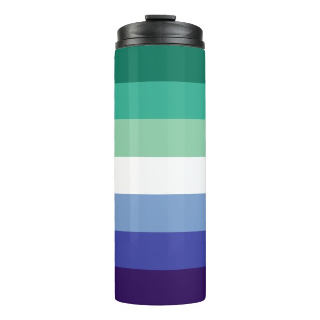 Termo Orgullo gay, impresión a rayas, ORGULLO LGBTQ (Anverso)