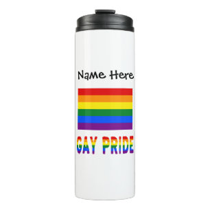 Termo Orgullo gay y bandera arcoiris personalizada