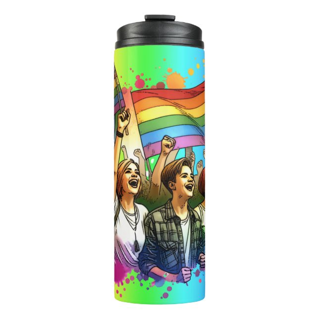 Termo Orgullo | LGBTQIA + Personas y banderas (Anverso)
