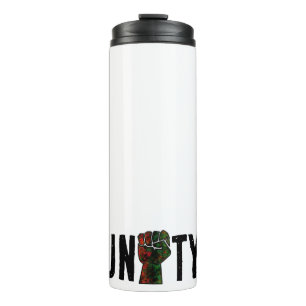 Termo orgullo negro bandera panafricana roja verde puño