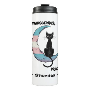 Termo Orgullo transgénero - Gato negro en la luna transv