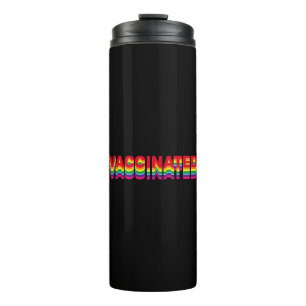 Termo Orgullo vacunado lgbt color retro arcoiris negro