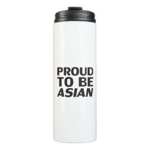 Termo Orgulloso de ser asiático, blanco negro