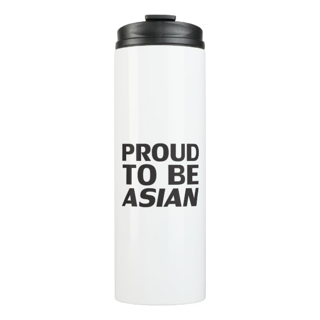 Termo Orgulloso de ser asiático, blanco negro (Anverso)
