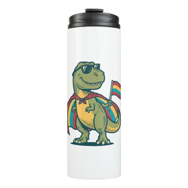 Termo Orgulloso Diseño de Camiseta de Dinosaurio Vectori (Anverso)