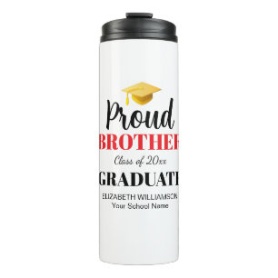 Termo Orgulloso hermano del graduado coordinando familia
