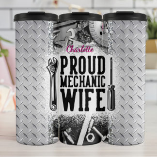 Termo Orgulloso Mecánico Esposa Industrial Gráfico
