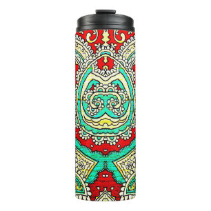 Termo Ornamento arabesco neón: estilo años 80.