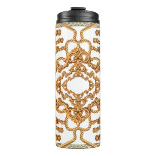 Termo Ornamento barroco dorado. Cartuche de oro, cicatri