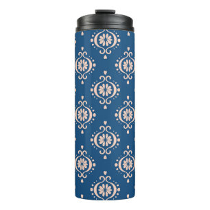 Termo Ornamento de Damasco de Folclore Geométrico Ikat