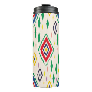 Termo Ornamento de folclore geométrico Ikat con diamante