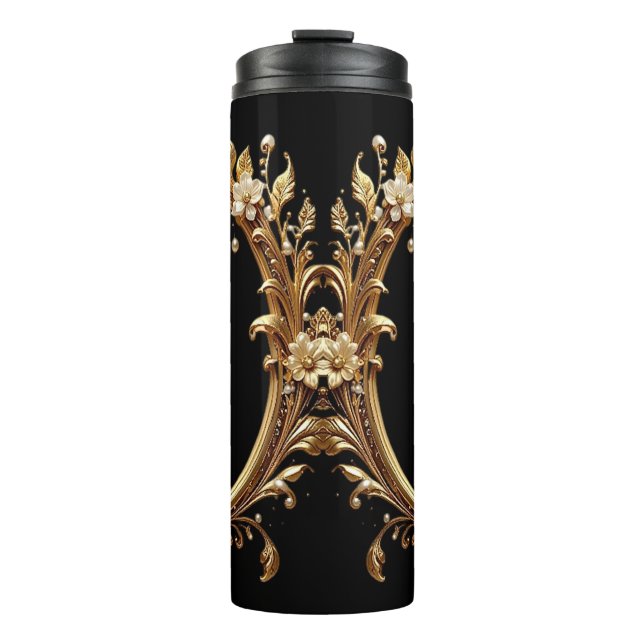Termo Ornamento Floral Dorado (Anverso)