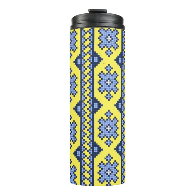 Termo ornamentos nacionales de bordado de Ucrania (Anverso)