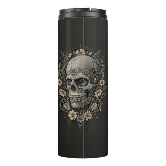 Termo Ornate Floral Skull Victorian Gothic Art Nouveau 