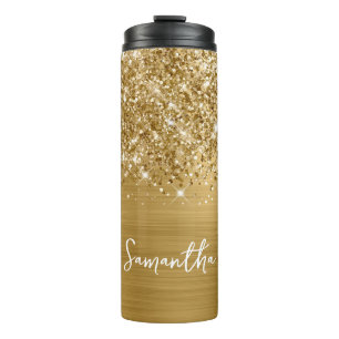 Termo Oro Brillante Glam Nombre Personalizado