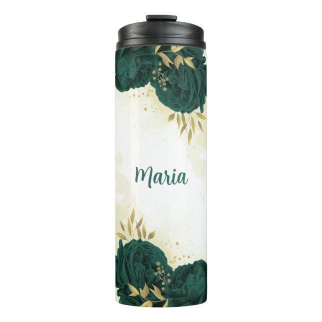 Termo oro floral esmeralda (Anverso)