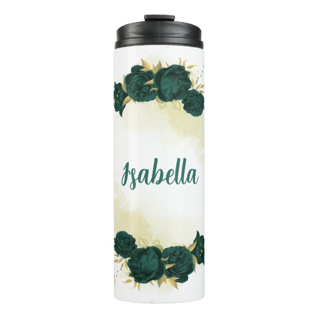 Termo oro floral esmeralda (Anverso)