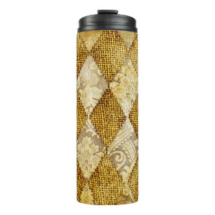 Termo Oro Geométrico: Sofisticación del patrón Retro.