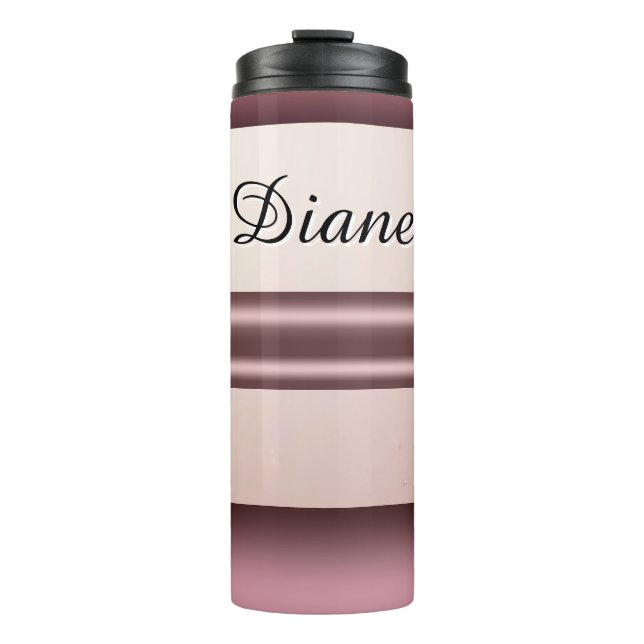 Termo Oro Rosa Brillo Goteo Nombre Personalizado (Anverso)
