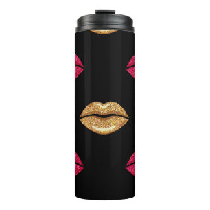 Termo Oro rosa glamoroso: Patrón de pintalabios