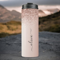 Oro Rosa - Monograma de Nombre con Brillo Rosa Rub