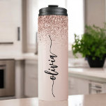 Termo Oro Rosa - Nombre Metalizado del monograma del Pur<br><div class="desc">Oro Rosa - Purpurina De Espuma Metálica De Relieve metalizado De Faux Rosado De Rubor Cepillado Monograma Metalizado Beber Tumbler. Esto hace que el dulce perfecto cumpleaños 16, boda, ducha de novia, aniversario, ducha de bebé o fiesta de soltera sea regalo para alguien que ama el lujo glam y los...</div>