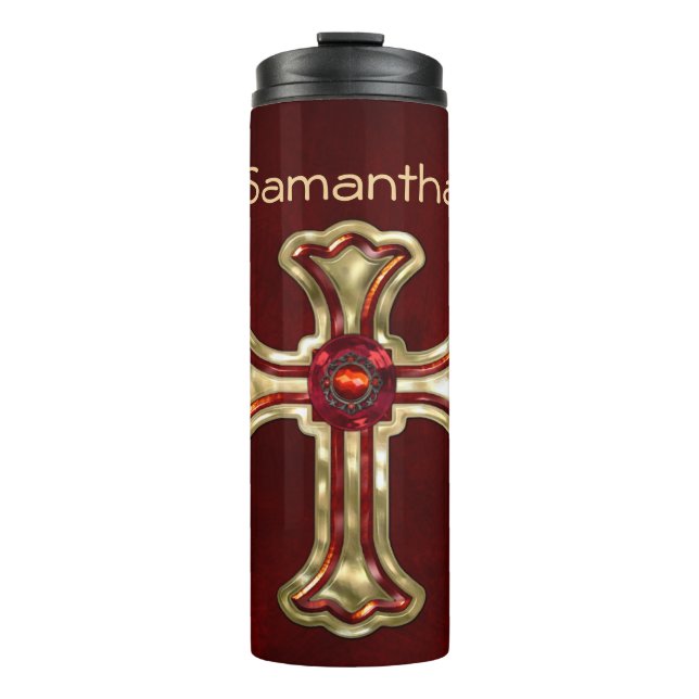 Termo Oro y rubí de decadancia gótica con joyas (Anverso)