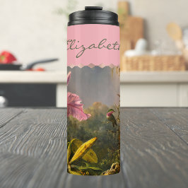 Termo Orquídea de Cattelya brasileña Artsy y 3 Hummingbi