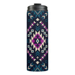 Termo Oscuro Navajo, geométrico vintage.