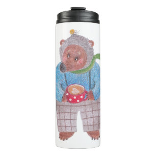 Termo Oso, abejas y capuchino