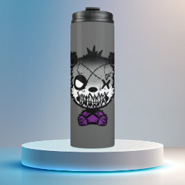 Termo Oso de color de la bandera del orgullo asexual gót