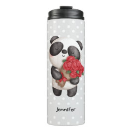 Termo Oso de Panda con Rose Bouquet