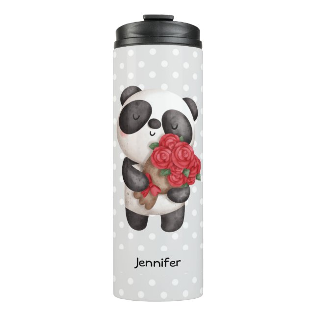 Termo Oso de Panda con Rose Bouquet (Anverso)