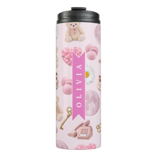 Termo Oso de peluche Coquette personalizado Estética Ros