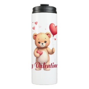 Termo Oso de peluche lindo con corazón – Feliz día de Sa