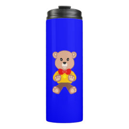Termo Oso de peluche sobre Tumbler Termal Azul
