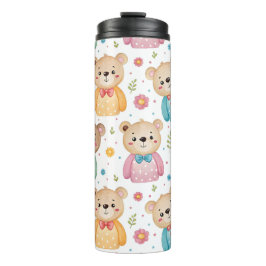 Termo Oso de peluche y flores