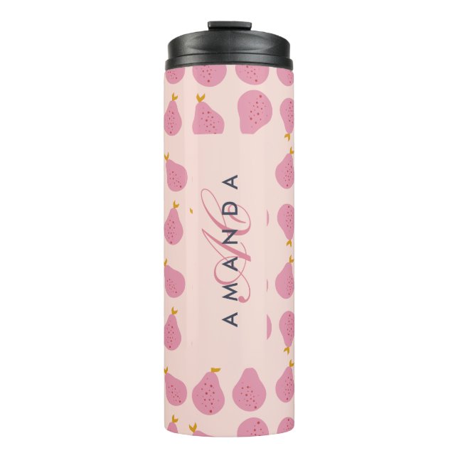 Termo Oso femenino dulce monogramado de regalo inicial (Anverso)