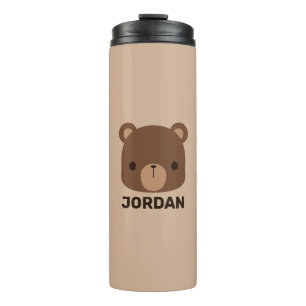 Termo Oso marrón lindo con nombre personalizado