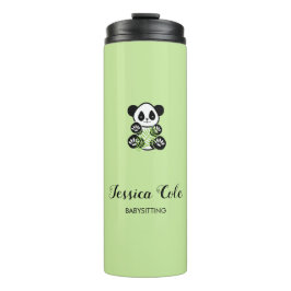 Termo Oso panda blanco verde pálido