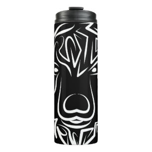 Termo Oso tribal blanco y negro