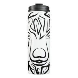 Termo Oso tribal blanco y negro