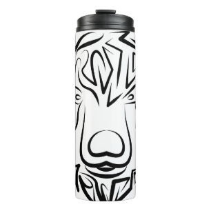 Termo Oso tribal blanco y negro