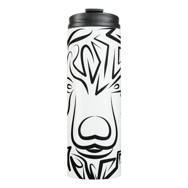 Termo Oso tribal blanco y negro (Anverso)