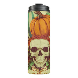 Termo Otoño/otoño/Halloween/calabaza/esqueleto