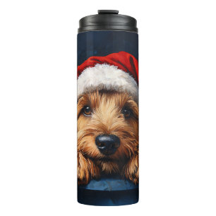 Termo Otterhound con sombrero de Santa