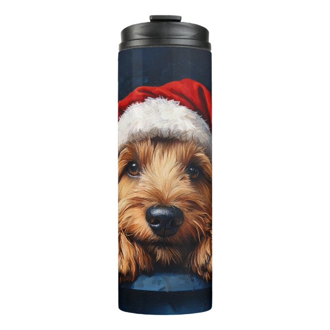 Termo Otterhound con sombrero de Santa (Anverso)